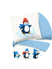 JACK 2 tlg. Flanell Bettwäsche 135x200cm Pinguin Eisbär Wintertraum in Blau/Weiß
