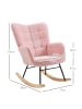HOMCOM Schaukelstuhl-98T x 71B x 101H cm-Rosa