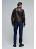 Salsa Jeans Lederjacke Biker in Dark Brown