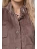 monari Elegantes Kunstfell-Cape mit Stehkragen in Taupe