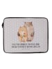 Mr. & Mrs. Panda Laptop Tasche Bären Liebe mit Spruch in Grau Pastell