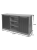 MCW Sideboard K75 mit Schiebetüre und 7 Fächer, Braun-schwarz