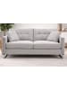 Inn.Furn Sofa hellgrau Flachgewebe 2,5-Sitzer 203 cm, Couch mit Steppoptik