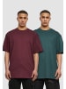Urban Classics T-Shirts in redwine+bottlegreen