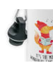 Mr. & Mrs. Panda Trinkflasche Fuchs Sänger mit Spruch in Weiß