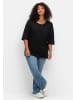 sheego 3/4-Arm-Shirt in schwarz