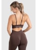 SMILODOX Sport BH Maria Solid Scrunch in Dunkelbraun