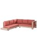 Beliani Sitzgruppe MARETTIMO in Braun/Rot - (W) 225 x (H) 64 x (L) 212 cm linksseitig