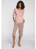 VIVANCE DREAMS Capri-Pyjama in rosa-schwarz-gemustert