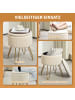 HOMCOM Sitzhocker-Ø40 x 48H cm-Cremeweiß