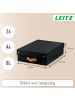 Leitz Archivbox Puro Mittel Flach mit Deckel schwarz 2 Stück