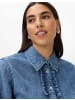 BRAX  Denim-Hemdbluse mit Schluppe und Rüschen in Denim Blue