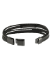 Adeliás Herren Armband – Lederarmband aus Leder 21 cm in schwarz