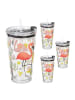 relaxdays 4 x Trinkglas "Flamingo" in Transparent