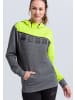 erima 5-C Kapuzensweat in grau melange/lime pop/schwarz