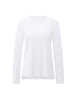 YAYA Jersey Top mit langen Ärmeln und gewebten Manschetten in Pure White