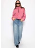 SASSYCLASSY Oversize Fleece Sweatshirt mit Reißverschluss in Rosa