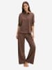 Marc O'Polo Hemd Loungewear-Styles in chocolate brown melange