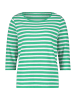 CARTOON Rundhals-Shirt mit 3/4 Arm in Green/White