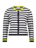 CARTOON Feinstrickjacke mit Rundhalsausschnitt in Blau/Weiß