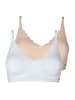 Skiny 2er Pack Bustier mit herausnehmbare Pads in white-beige