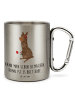 Mr. & Mrs. Panda Tasse Alpaka Blume mit Spruch in Silber