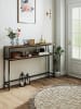 VASAGLE Flurtisch Barnet in Vintagebraun-Tintenschwarz - (B)120 x (H)80 x (T)20 cm