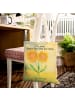 Mr. & Mrs. Panda Strandtasche Blume Sonnenblume Design mit Spruch in Weiß