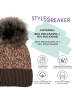 styleBREAKER Strick Bommelmütze in Braun-Beige