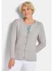 GOLDNER Kurzgröße:  Cardigan Elegante Strickjacke mit Taschen in stein / gemustert