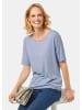 GOLDNER Kombistarkes Halbarmshirt mit tonaler Zierkante in hellblau
