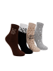 Yuhu Damen Baumwollsocken Leo Bär Herz 4er Pack in Mehrfarbig