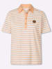 Sieh an! Poloshirt in apricot-weiß-geringelt