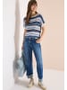Cecil Kurzarm Pullover aus Bändchengarn in Blau