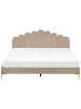 Beliani Doppelbett SAUVIAN in Beige/Gold - (W) 185 x (H) 98 x (L) 207 cm