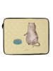 Mr. & Mrs. Panda Laptop Tasche Katze Fressen ohne Spruch in Gelb Pastell