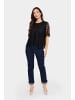SAINT TROPEZ Kurzarm-Bluse ZalviaSZ Gerade Passform in Black