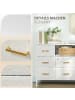 HOMCOM Kommode in Cremeweiß 110L x 30B x 76H cm
