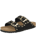 Birkenstock Sandale Arizona Rivet Veloursleder schmal in schwarz