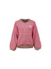 Hailys Pullover in beige-neon pink stripe