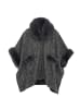 Usha Women Poncho in Dunkelgrau