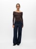 Object Off Shoulder Top in Seal Brown1