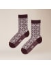 Kunert Socken Allover Flower Blumenmuster in dark raisin