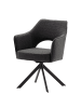 home24 home24 Drehbarer Armlehnenstuhl (1er Set) - Rostbraun - Strukturstoff & Metall - 64.0 x 85.0 x 61.0 cm in Anthrazit