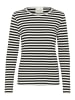 My Essential Wardrobe Kurzarm-Bluse DanaMW Regular fit in Black W. Off White Stripe