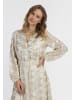 IZIA Damen Maxikleid Mit Stickerei in Wollweiss mit Goldenen Blumen