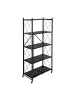 relaxdays Klappregal in Schwarz - (B)71 x (H)159 x (T)34 cm