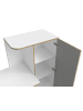 Feldmann-Wohnen Schreibtisch Pinio weiß, lichtgrau 160 / 53 / 128cm