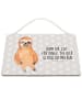 Mr. & Mrs. Panda Deko Schild Faultier Zufrieden mit Spruch in Grau Pastell