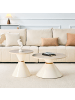 ABRIHOME Couchtisch Set in Natur 2-tlg rund mit Konus Metall